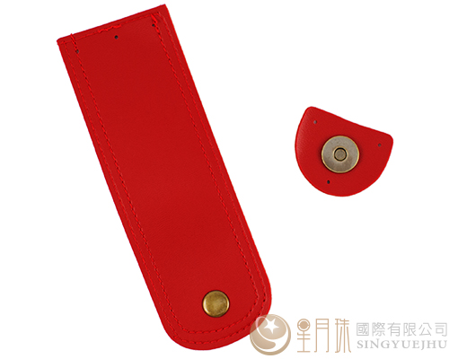 合成皮縫線磁扣-17.5cm-紅05