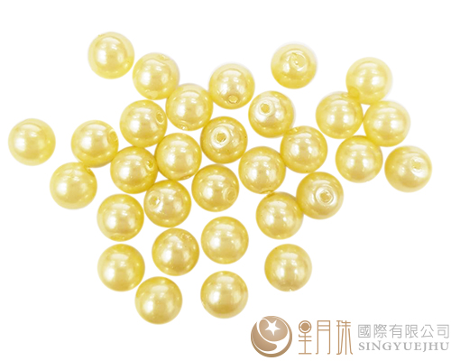 玻璃珍珠(20入)8mm-浅金黄5