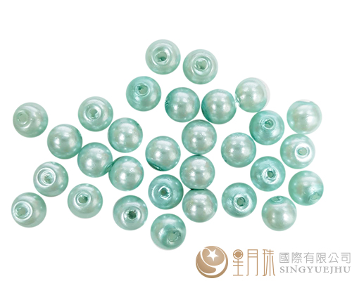 玻璃珍珠(20入)8mm-浅蓝26