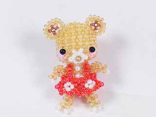 串珠材料包1278可爱大头熊情侣(女)-日本玻璃珠
