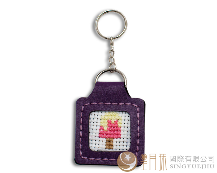 十字绣钥匙圈-紫12
