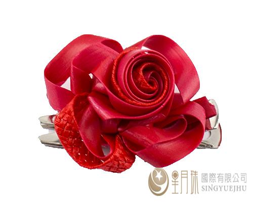 DIY珍珠带蔷薇玫瑰花发夹