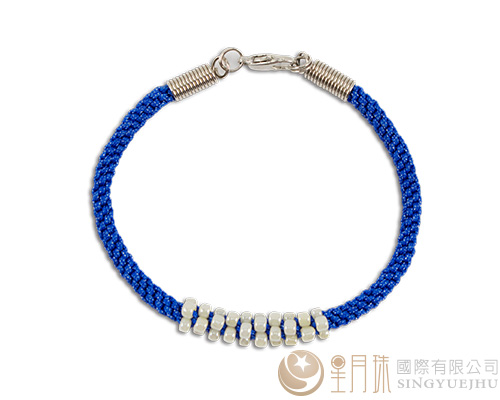 珠宝线(十字结)手环-蓝色