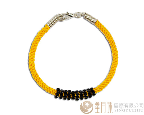 珠宝线(十字结)手环-黄色