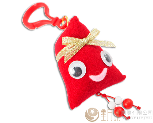 手缝包粽(中)扣环吊饰-红色