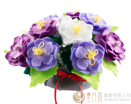 DIY不织布温馨花盆材料包-紫