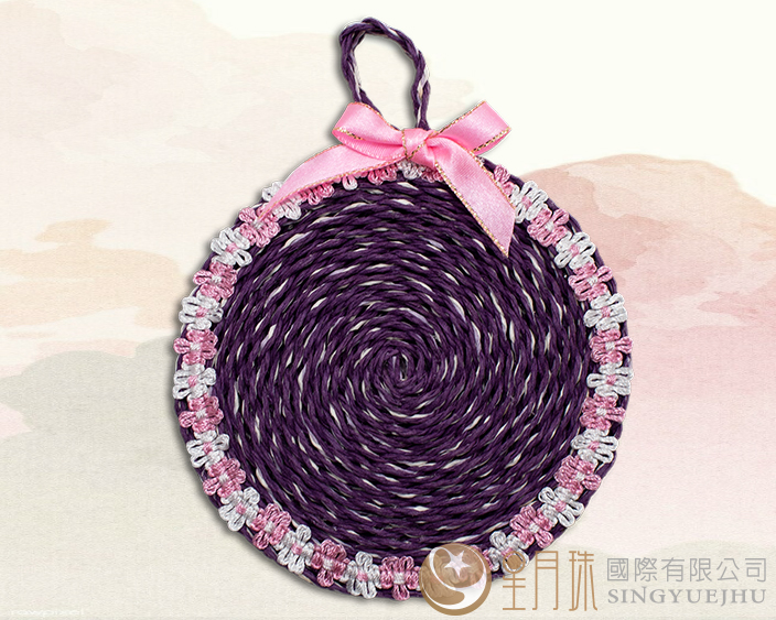 DIY-编织卷卷杯垫-紫