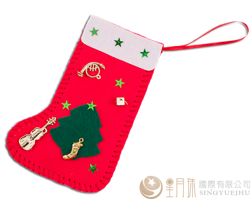 DIY圣诞袜材料包-中(红色)