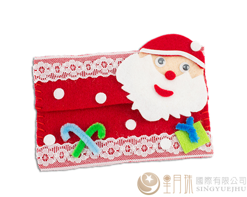DIY不织布-可爱圣诞面纸套-红色