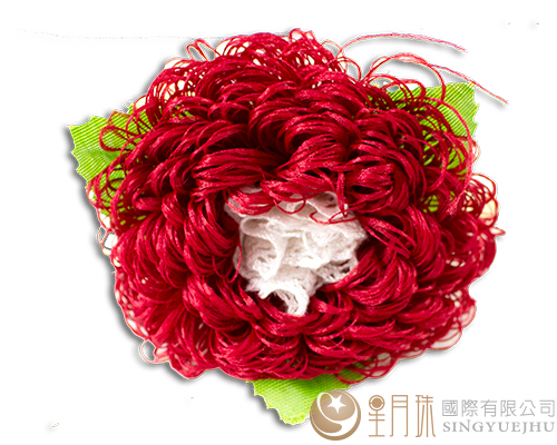 DIY图腾织带康乃馨胸花-红