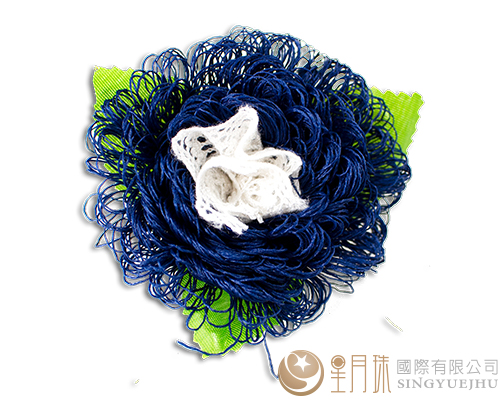 DIY图腾织带康乃馨胸花-蓝
