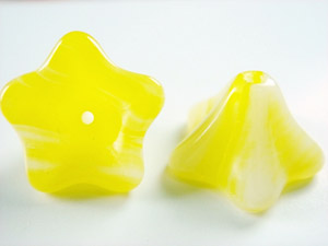 喇叭花-8*13mm-柠檬黄染白-10入