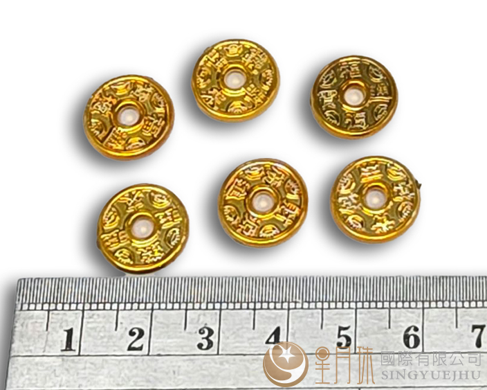 電鍍塑膠錢幣14mm-金-20入