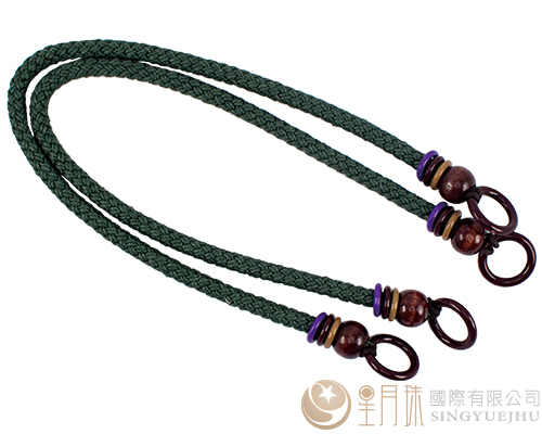 腊绳手把/三圈珠(硬)-44±2cm-绿色