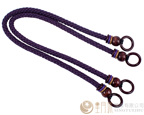 臘繩手把/三圈珠(硬)-44±2cm-紫色