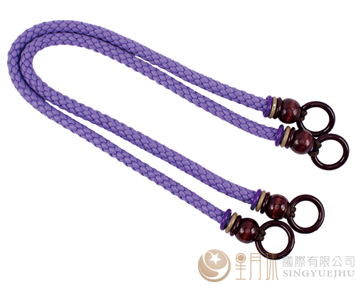 臘繩手把/三圈珠(軟)-44±2cm-淺紫