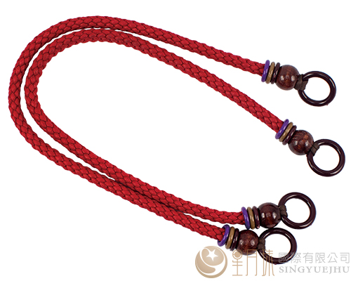 臘繩手把/三圈珠(軟)-44±2cm-紅色