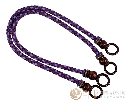腊绳手把/三圈珠(软)-44±2cm-深紫+浅紫