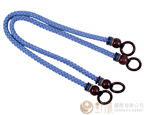 臘繩手把/三圈珠(軟)-44±2cm-淺藍