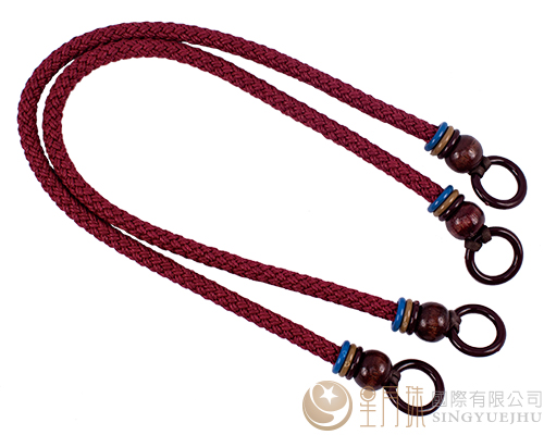 腊绳手把/三圈珠(硬)-44±2cm-暗红