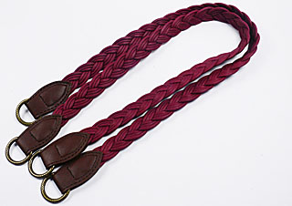 編織臘繩+雕花環提把31020-暗紅色