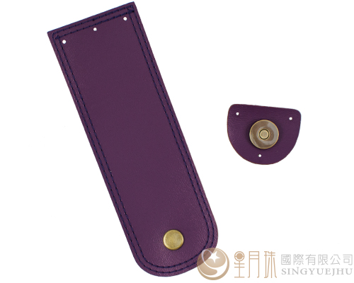 合成皮缝线磁扣-17.5cm-深紫12