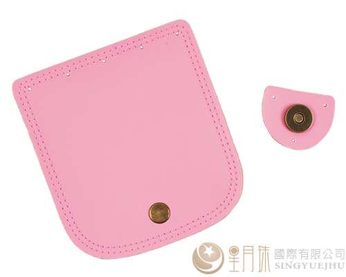 合成皮製-皮包扣-12*13cm-粉紅07