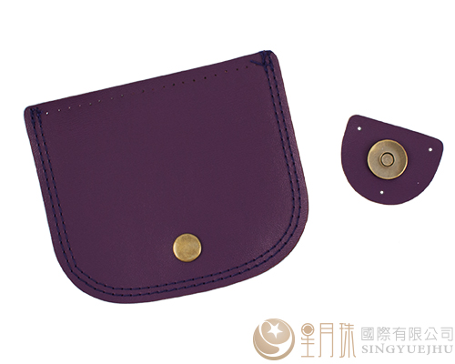 合成皮製-皮包扣-12*10cm-深紫12
