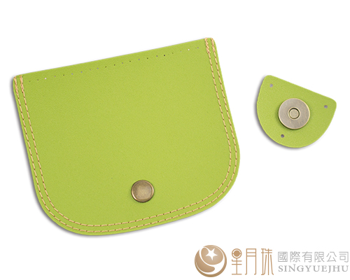 合成皮製-皮包扣-12*10cm-果綠15