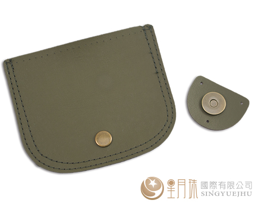 合成皮製-皮包扣-12*10cm-軍綠16