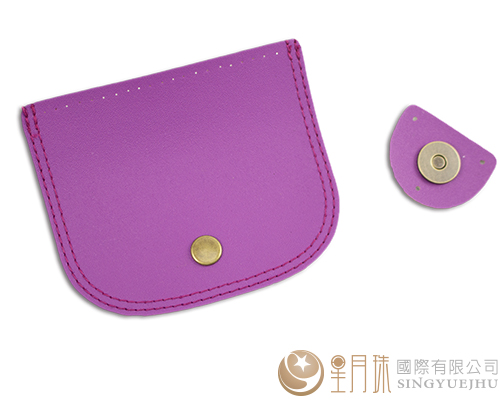 合成皮製-皮包扣-12*10cm-紫色18