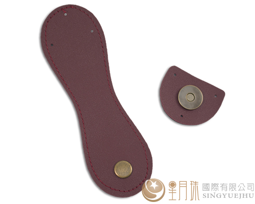 合成皮缝线磁扣-15cm-红咖3