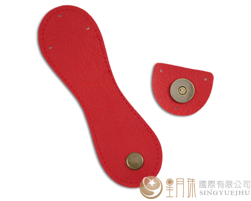 合成皮縫線磁扣-15cm-紅色5
