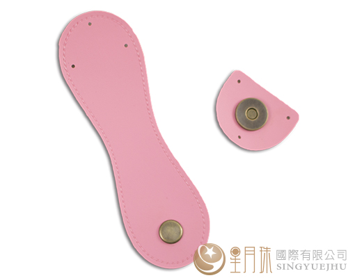 合成皮縫線磁扣-15cm-粉紅7