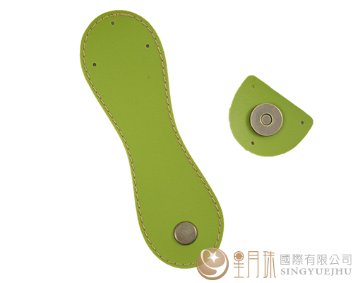合成皮縫線磁扣-15cm-果綠15