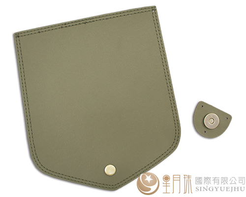 合成皮製-皮包扣-20.5*17.5cm-軍綠16