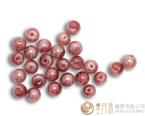 玻璃珍珠(50入)4mm-暗粉9