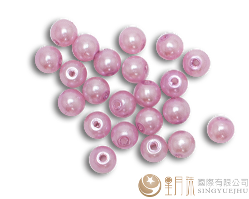 玻璃珍珠(50入)4mm-粉紫12