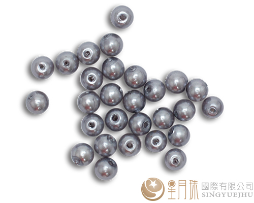 玻璃珍珠(50入)4mm-银篮紫17