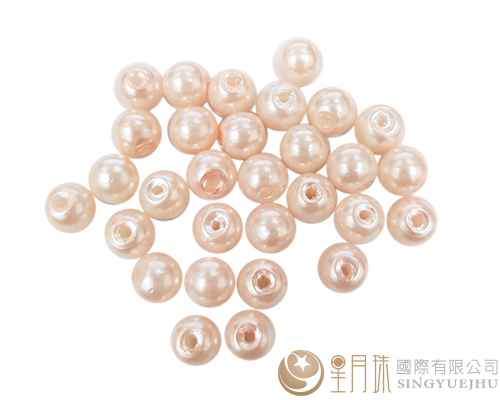 玻璃珍珠(30入)6mm-粉橘16