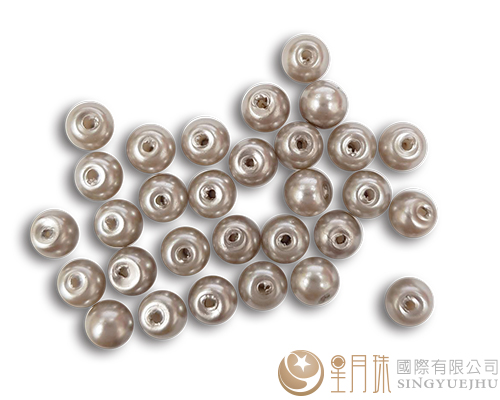 玻璃珍珠(30入)6mm-銀灰28