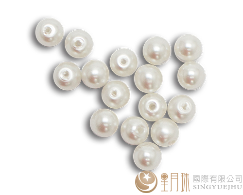 玻璃珍珠(20入)8mm-白1
