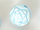 玫瑰花圓珠-淺藍