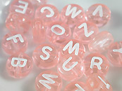 字母圓扁珠-粉紅-10克