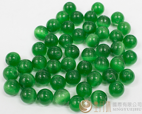 8mm圓型貓眼石珠-深綠