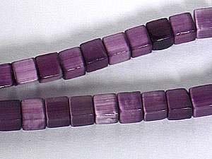 貓眼方型珠-6mm-紫色