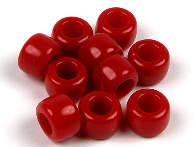 中國珠(平口珠)8mm-紅色-半兩
