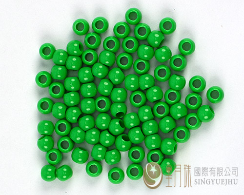 大孔珠6mm-綠色-半兩