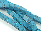 天然石方形珠-6mm(土耳其藍)