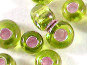 玻璃珠(大包)-中灌銀-果綠-2mm